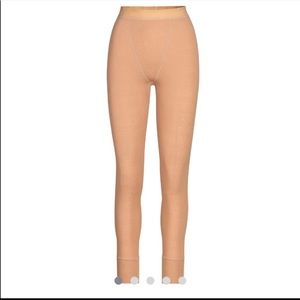 NWT SKIMS Pointelle Logo Leggings and Cami XSmall Set Color Ochre